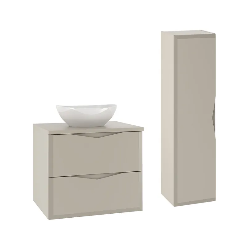Conjunto de muebles con lavabo individual 60cm y columna Ellie Cachemira - Baño