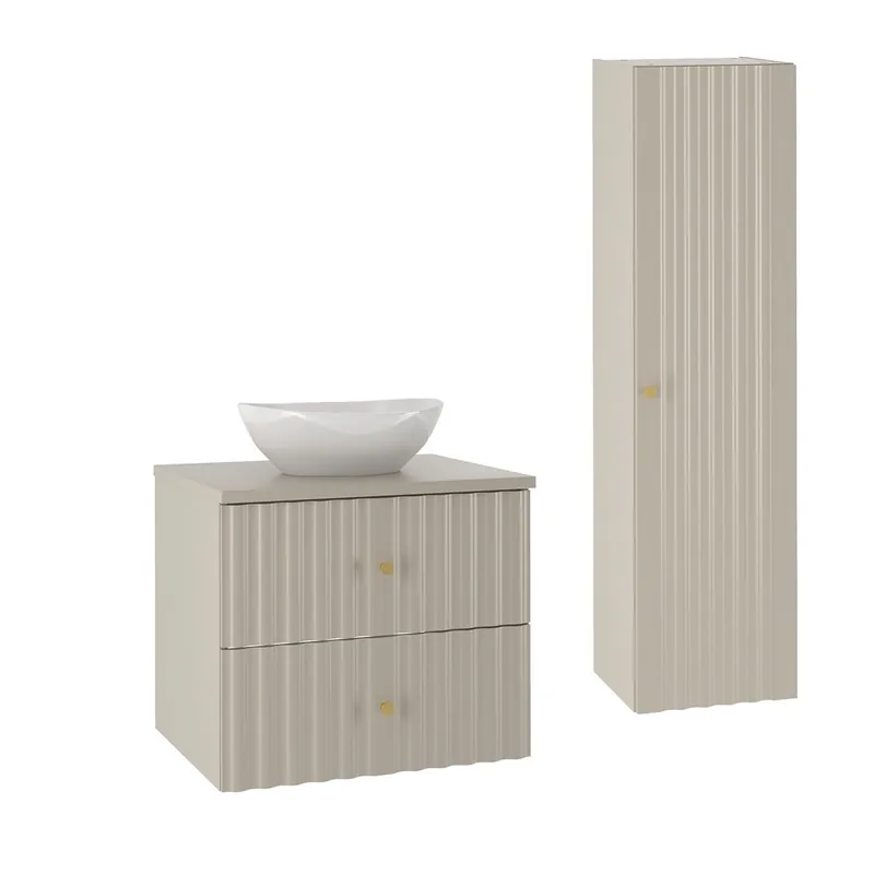 Conjunto de muebles con lavabo individual 60cm y columna Izae Cachemira - Baño