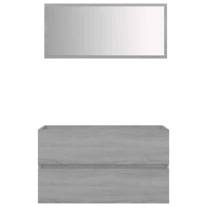 vidaXL Set de muebles baño 2 pzas madera contrachapada roble ahumado