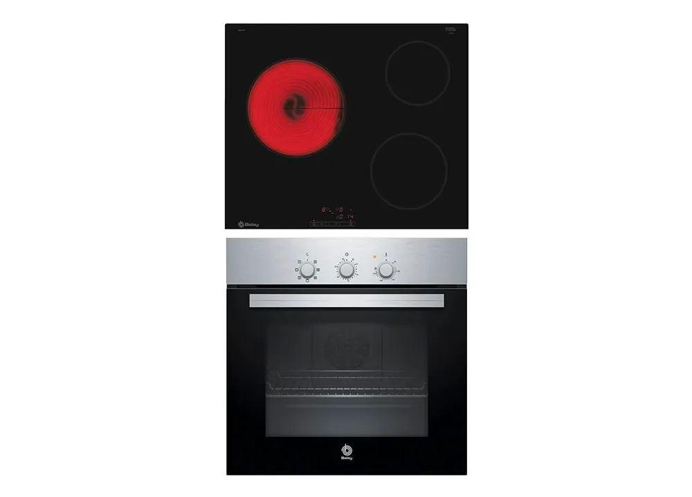 Conjunto de placa vitrocerámica y horno multifución - Electrodomésticos