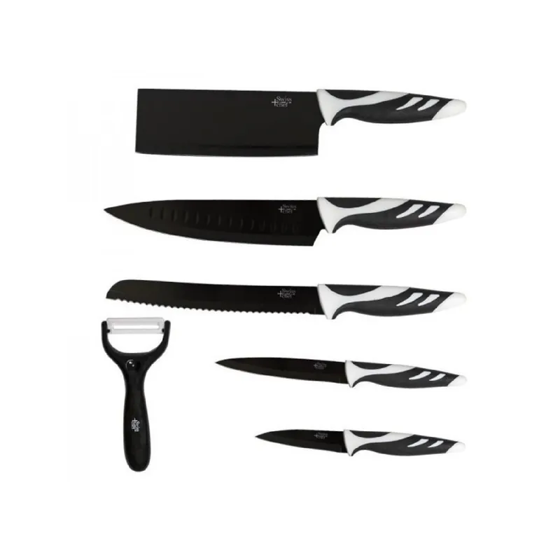Utensilios de cocina Set 6 cuchillos Swiss Negro