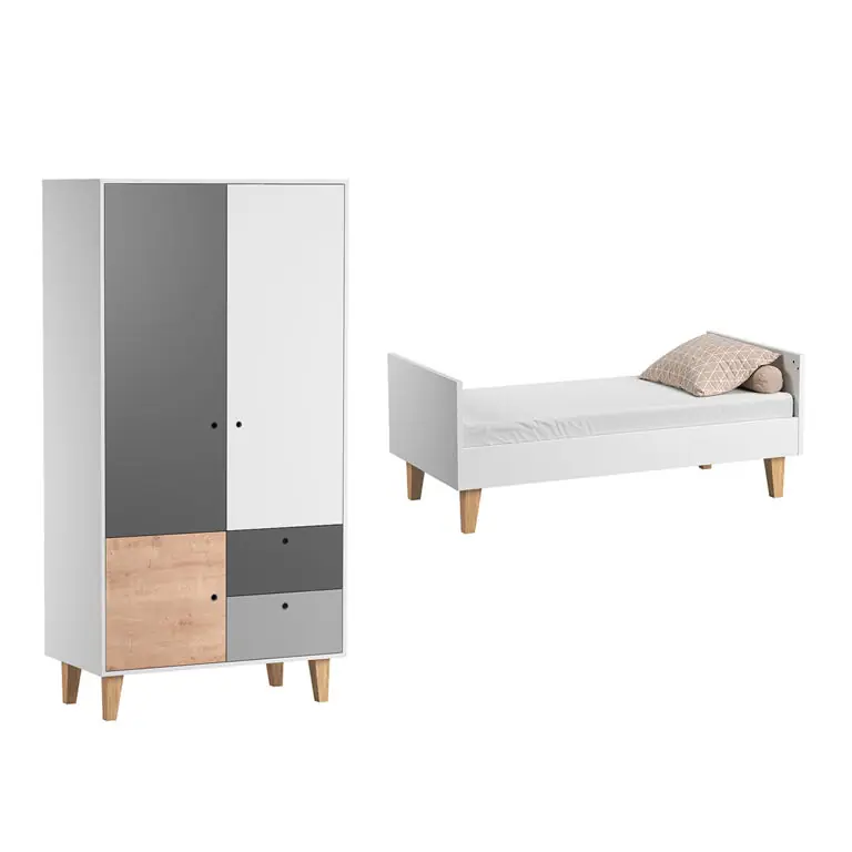 Cuna evolutiva y Armario Vox Concept Madera - Bebé