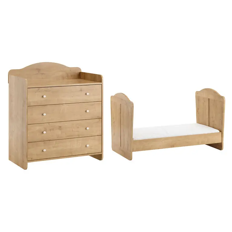 Cuna evolutiva 70x140 y cómoda cambiador Vox Megeve Madera - Bebé