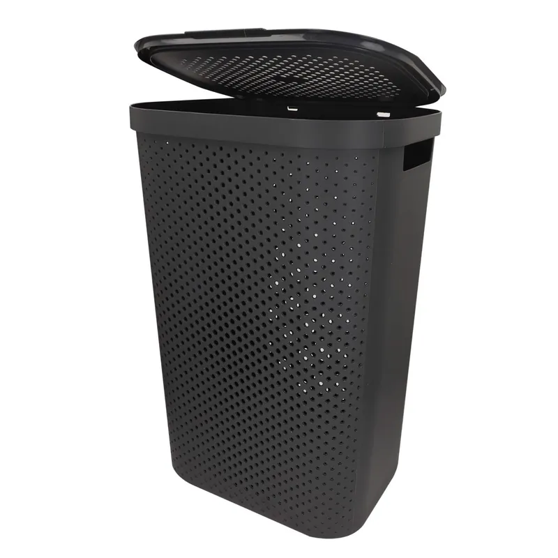 Curver Cesto de ropa sucia Infinity 60L gris con tapa - Baño