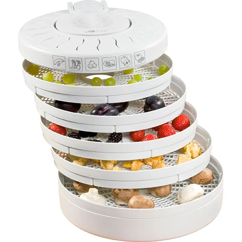 Clatronic DR 2751 Deshidratador Alimentos, 5 Bandejas, Seca Frutas, Verduras, Carne, Hierbas, sin BPA, 250, Blanco - Electrodomésticos