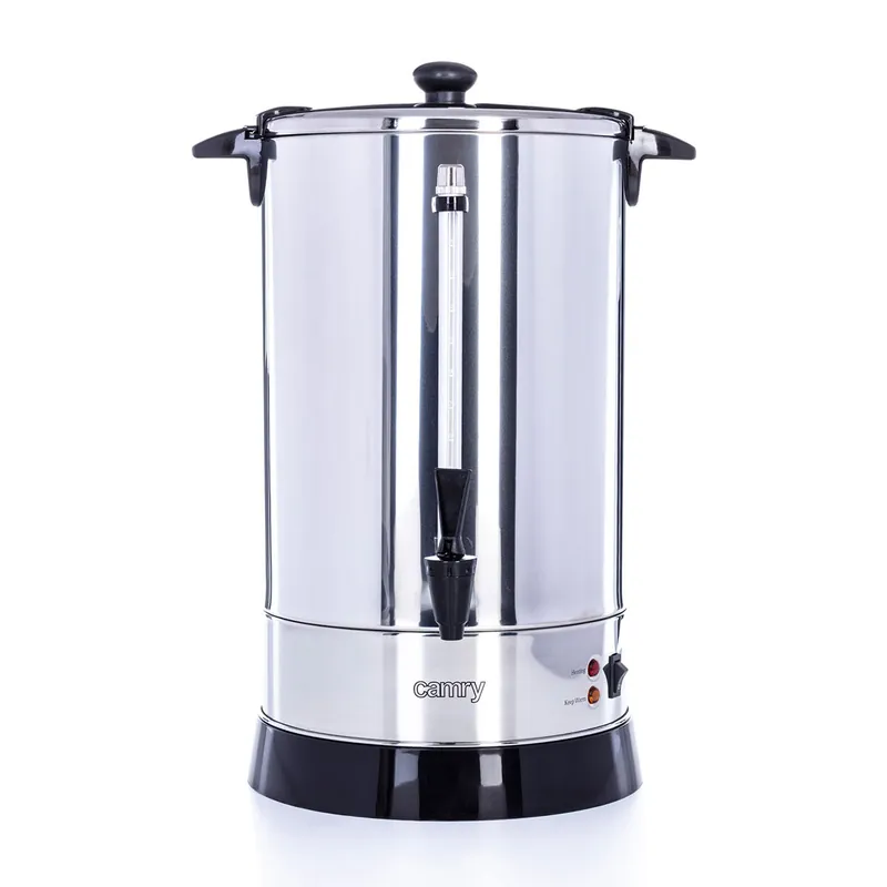 Camry CR1259 Dispensador Bebidas Calientes, Olla Eléctrica Conservas, 20L, Grifo, Acero Inox., Hervidor, Vino Caliente, 160, Plata - Electrodomésticos
