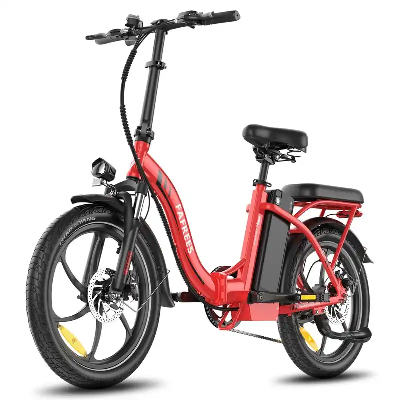 E-bike FAFREES F20+ - Motor 250W Batería 36V20Ah Neumáticos De 20 Pulgadas Frenos Mecánicos De Disco - Rojo