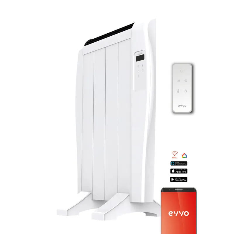 Emisor Térmico EVVO C4 Blanco V2, 600W, 4 elementos, Wifi, Control remoto, Temporizador - Electrodomésticos
