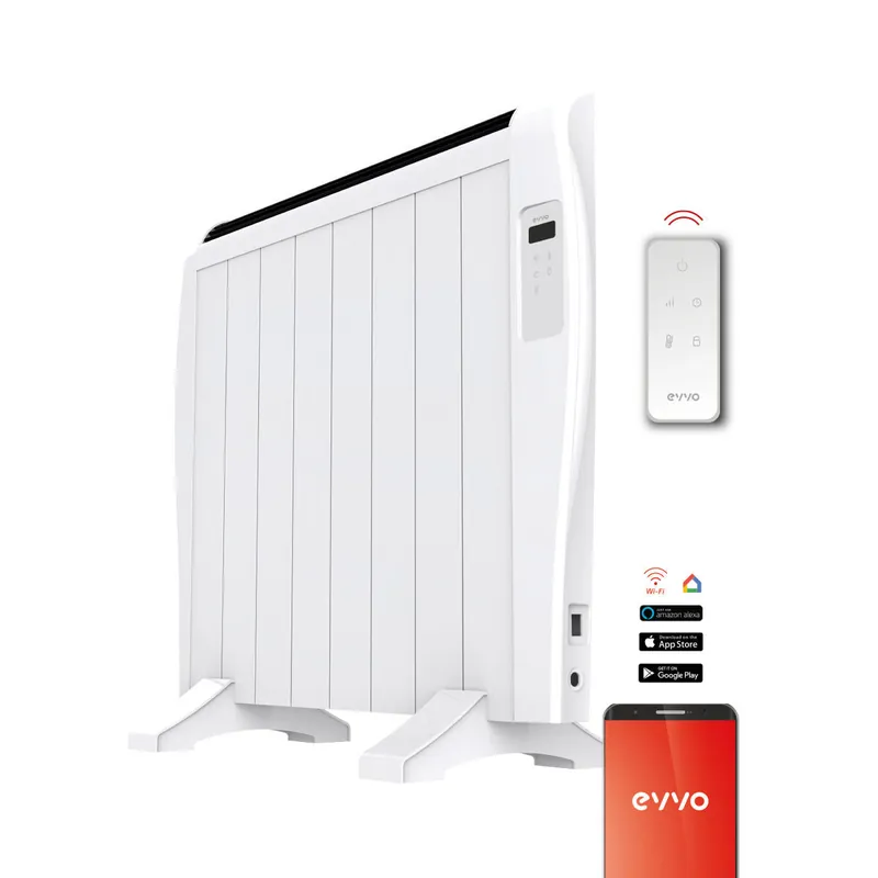 Emisor Térmico EVVO C8 Blanco, 1.200W, 8 elementos, Wifi, Control remoto, Temporizador - Electrodomésticos