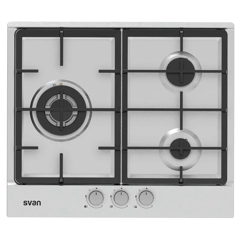 Encimera de gas Svan SGW3600X 3 fuegos 6750W inox 59 cm - Electrodomésticos