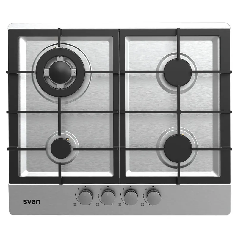 Encimera de gas Svan SGW4600X 8500W 4 fuegos ignición automática inox 59,5 cm - Electrodomésticos