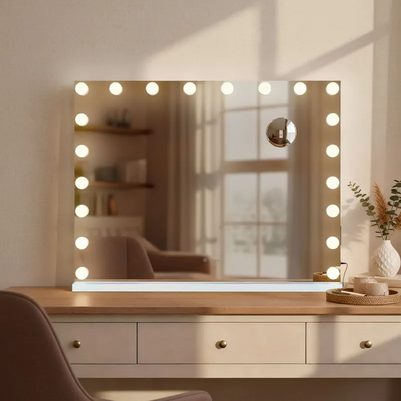 Espejo de Maquillaje Norlina con Bluetooth Metal Blanco 14X80X62 cm - Baño
