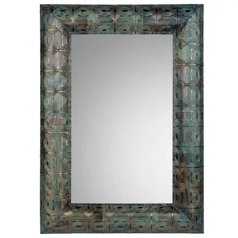 Espejo de pared de metal azul 70x5x100 - Baño
