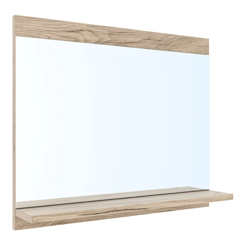 Espejo de pared Krildihana con estante 60x50x12 cm - Blanco [en.casa]