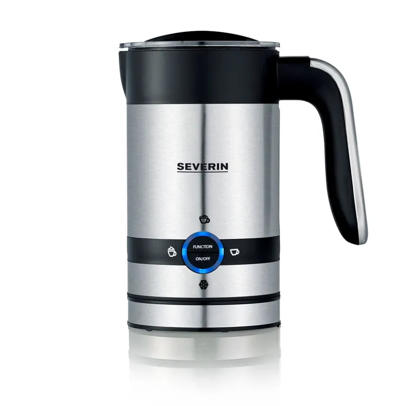 SEVERIN Espumador de leche para espumar en frío y en caliente además de calentar leche, indicado para espumar aprox. 100 ml o calendar aprox. 200 ml de leche. 450 W, acero inoxidable SM 3584 - Electrodomésticos
