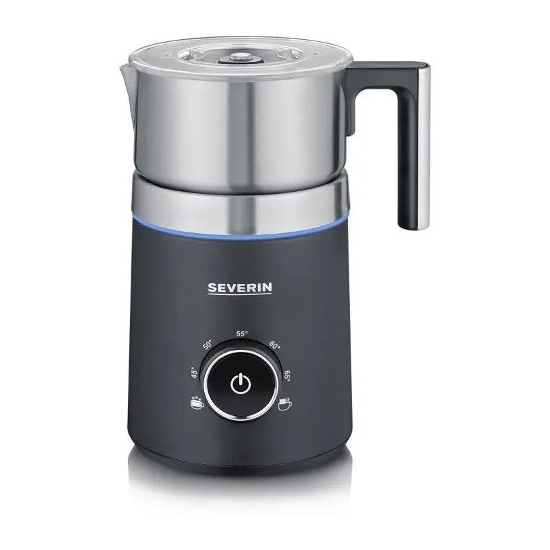 SEVERIN Espumador de leche por inducción Spuma 700, Apta para el lavavajillas, Acero Inoxidable Cepillado/ Negro Mate, 700 ml SM 3586 - Electrodomésticos
