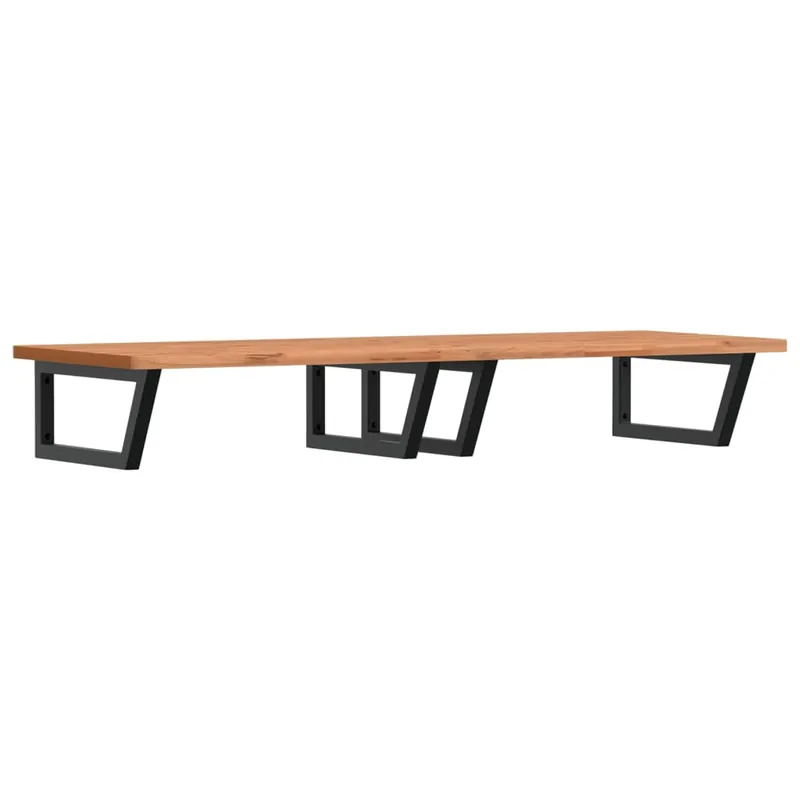 vidaXL Estante de lavabo de pared de acero y madera maciza de haya - Baño