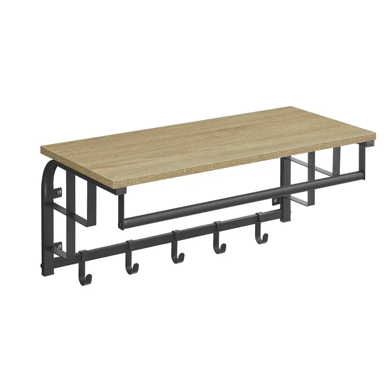 PORTAPARED con perchas de 66 cm, roble de sonoma/negro - Decoración