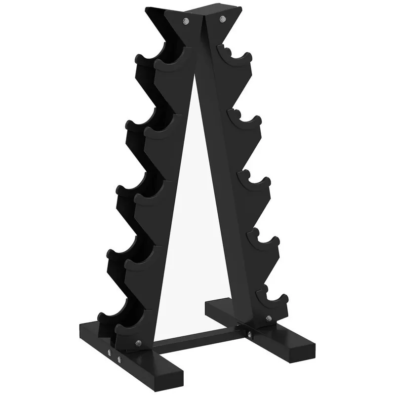 SPORTNOW Estante para Mancuernas de 5 Niveles Soporte de Almacenamiento para Mancuernas de Acero para Entrenamiento en Gimnasio Hogar Carga 100 kg 35x33x66 cm Negro - Deporte