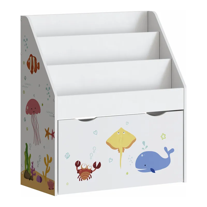 Estantería Infantil Aarnskona con cajón 70x63x30 cm - Aqua Dream [en.casa]