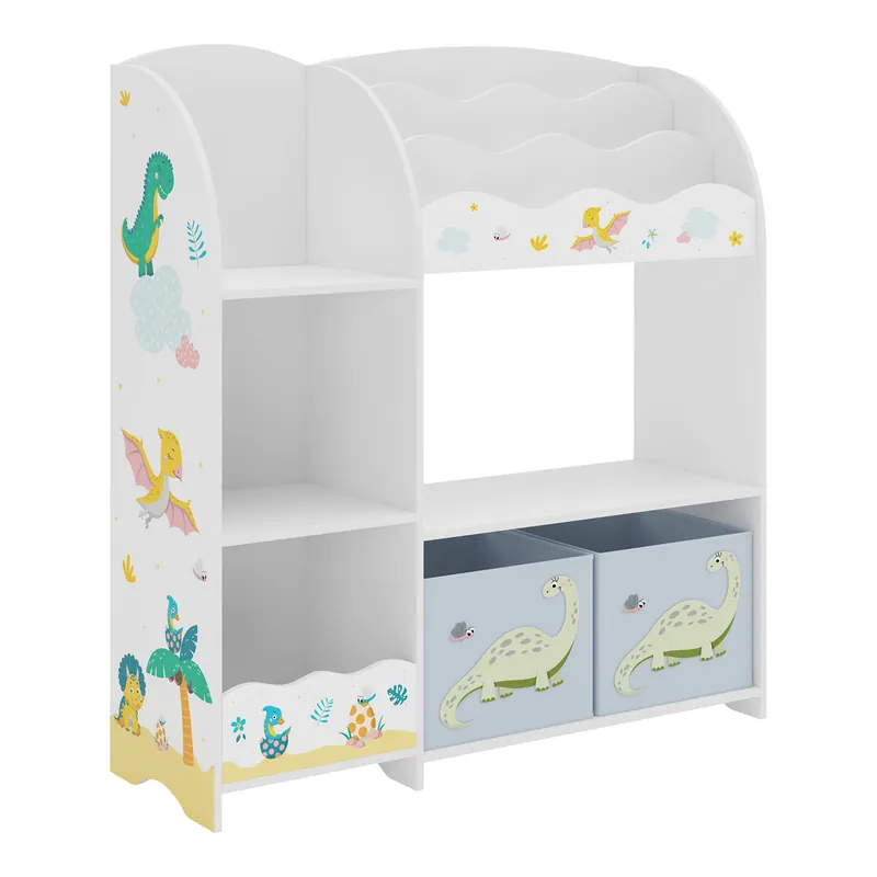 Estantería Infantil Lysekil 100x93x30 cm - Motivo de dinosaurio [en.casa]