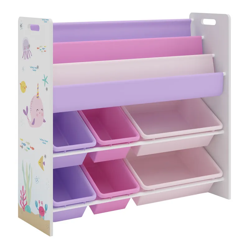 Estantería Infantil Rødøy 78x86x27 cm - Motivo de océano [en.casa]