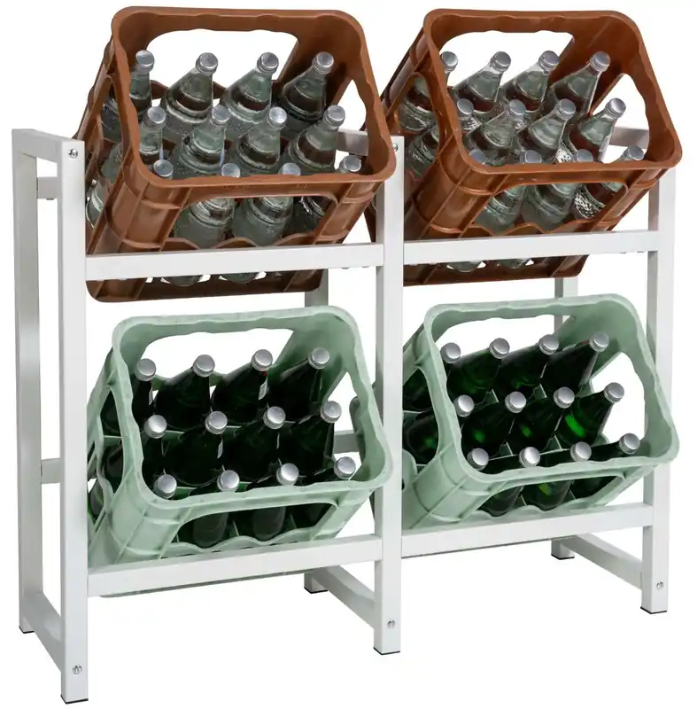 Soporte para cajas de bebidas apilables Metal Blanco 31X91X75 cm - Cocina