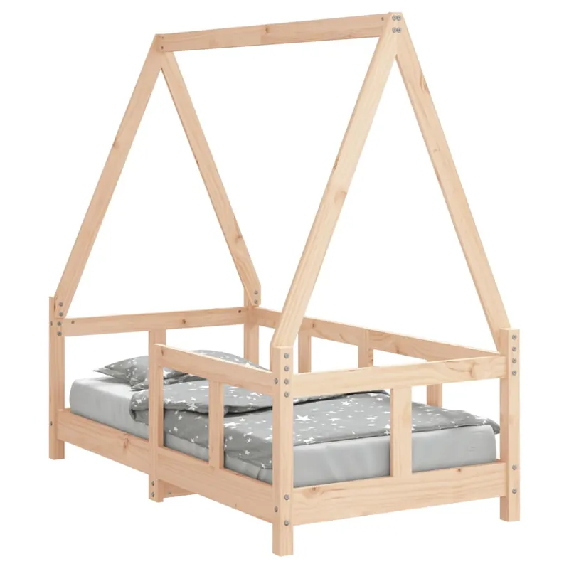 vidaXL Estructura de cama para niños madera de pino blanco 70x140 cm - Descanso