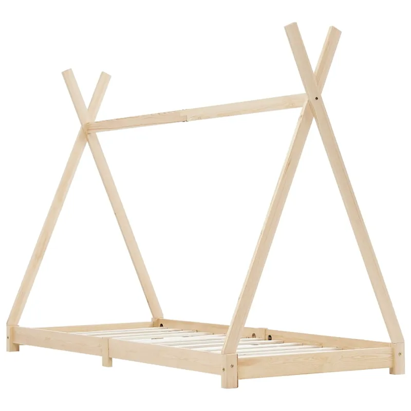 vidaXL Estructura de cama infantil madera maciza pino blanco 80x160 cm - Descanso