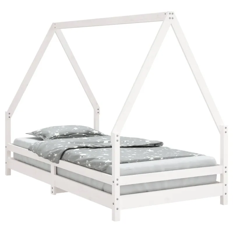 vidaXL Estructura de cama infantil madera maciza de pino 90x190 cm - Descanso