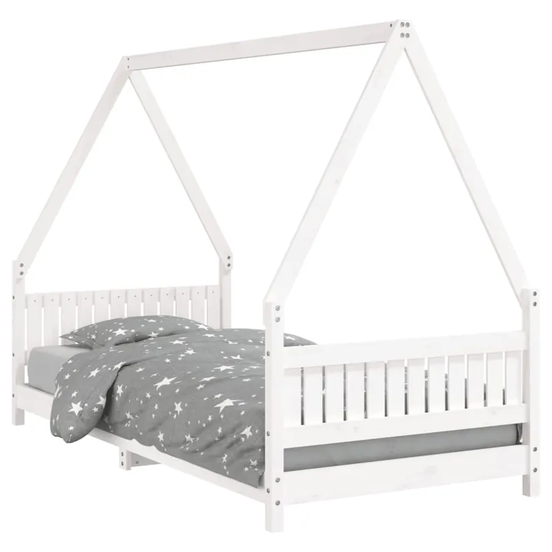 vidaXL Estructura de cama para niños madera de pino blanco 90x200 cm - Descanso