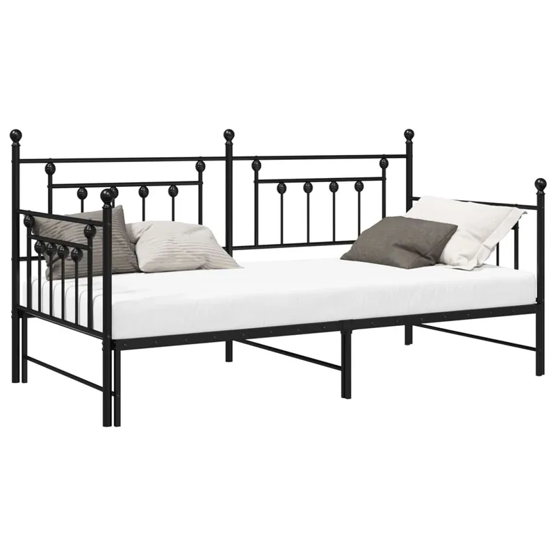 Estructura de sofá cama moderno - Negro 90 x 190 cm Acero