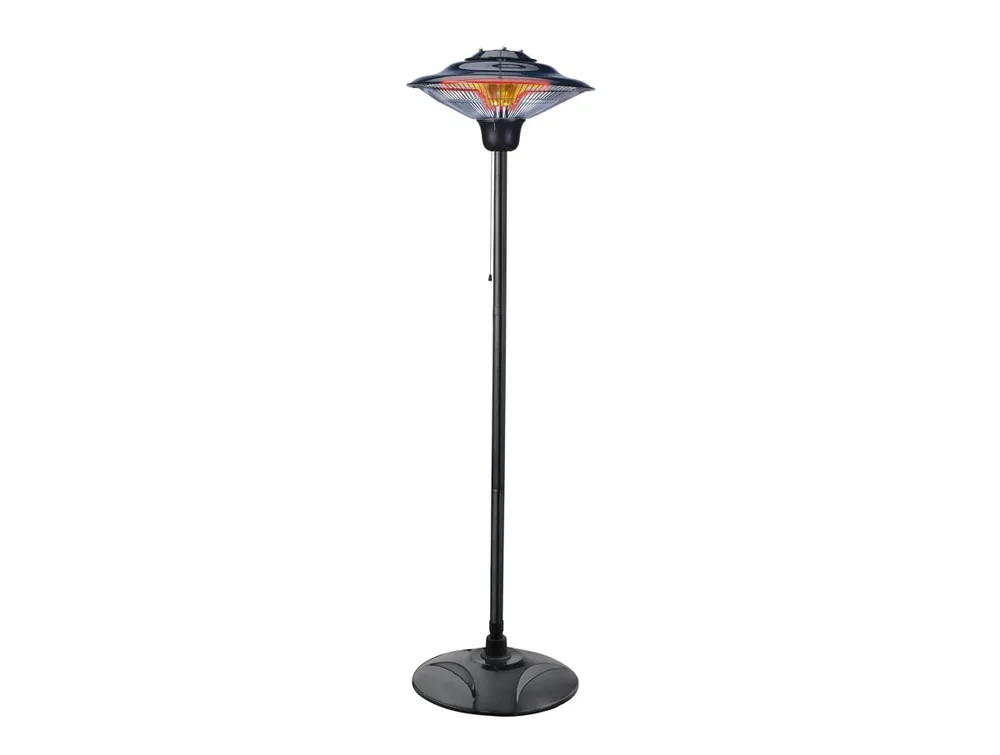 Estufa de exterior halógena de pie tipo farola. 1500w. Emite calor en 365º. Control mecánico. IPX4 - Electrodomésticos