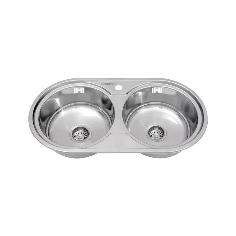 Fregadero Infiniton Reale85C2 2 sumideros satinado acero inoxidable Ø36x14 cm - Electrodomésticos