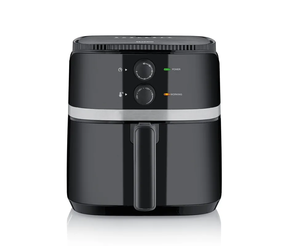SEVERIN - Freidora de aire caliente con Temperatura regulable de 80 a 200 °C, freidora eléctrica para freír sin grasa, innovador horno freidora para freír de forma saludable, negro, FR 2452