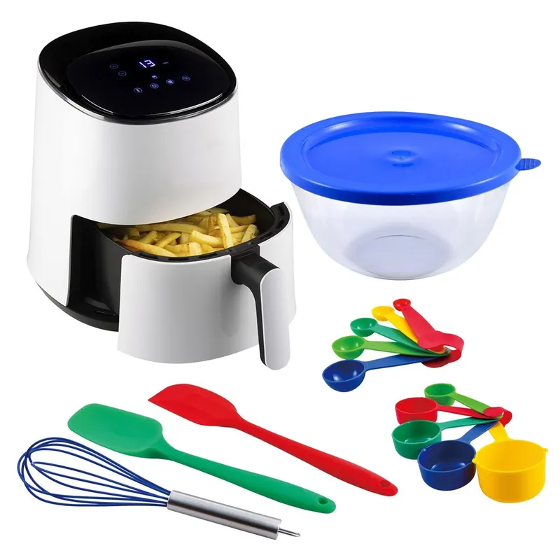 Airfryer Freidora de aire sin aceite NATURFRY Compact 2.5l 1450W con Set de 14 Accesorios de cocina - Electrodomésticos