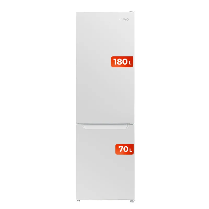 EVVO Frigorífico combi F52 180 cm blanco, No Frost, inverter, Multi Air Flow, LED, Smart ECO, Fast Cooling, eficiencia E. - Electrodomésticos
