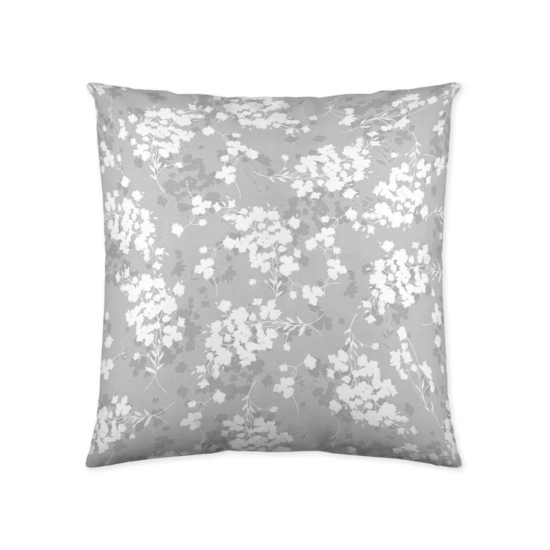 SANDAL - Funda de Cojin Estampado - Sin Relleno - 50x50 Cm - Algodón Extra Suave - Fabricado en España - SOFT LEAVES GRIS