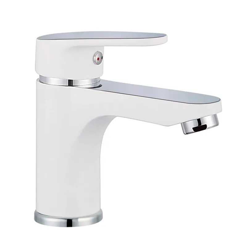 SCHÜTTE Grifo mezclador de lavabo ALASKA blanco y cromado - Baño