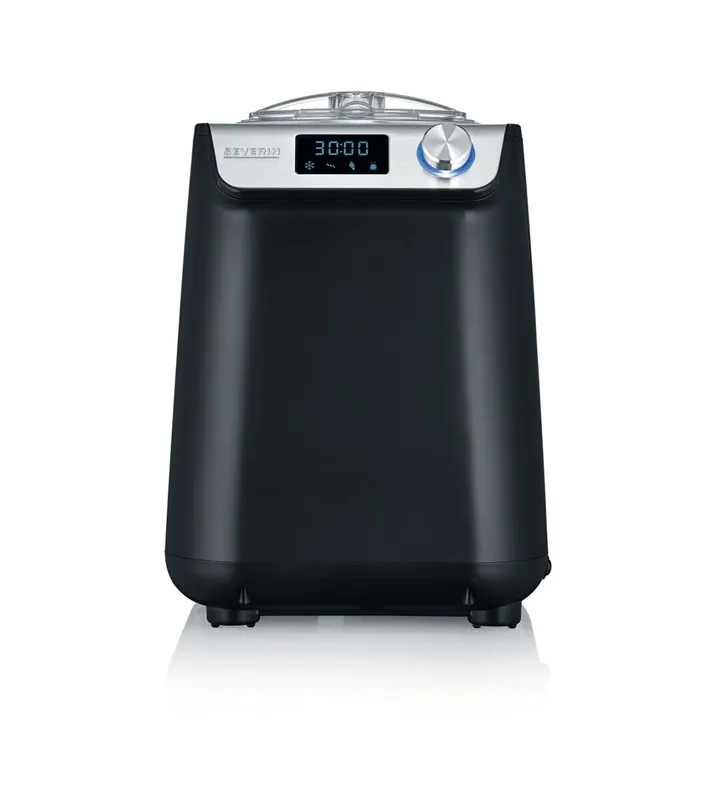 SEVERIN - Heladera y yogurtera compacta con compresor, 1.2 l, 135 W, temporizador digital, función automática keep-cool, color negro mate EZ 7407