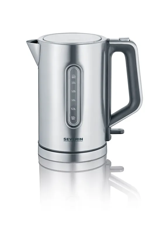 SEVERIN - Hervidor de agua, hervidor eléctrico para hasta 1,7 L, Color Acero inoxidable cepillado, WK 3402