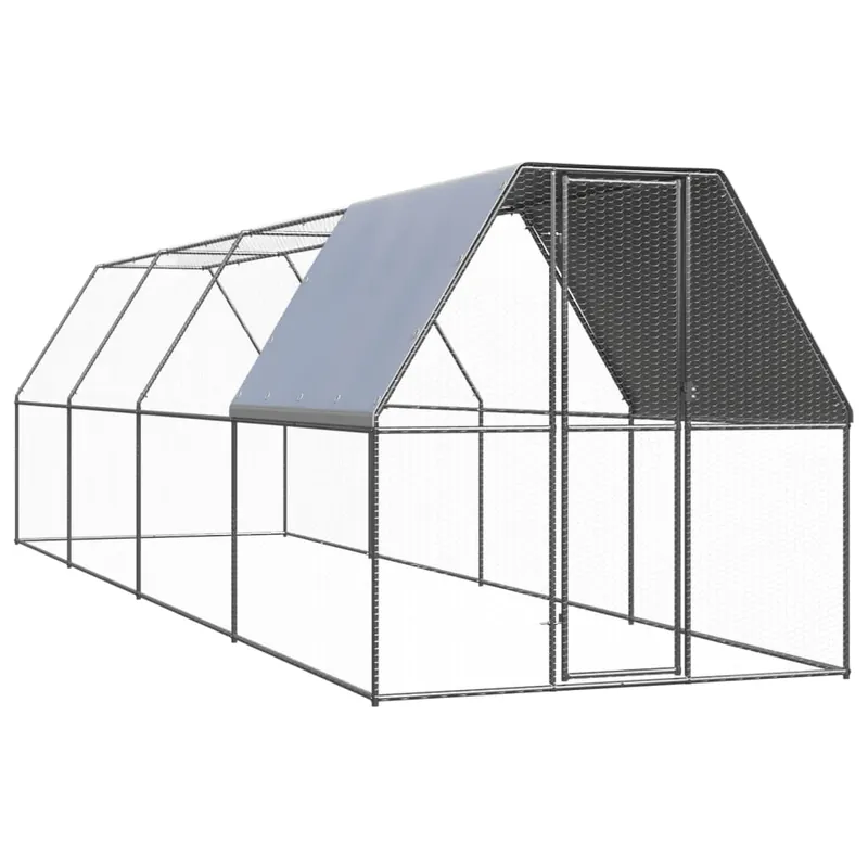 vidaXL Jaula gallinero de exterior de acero galvanizado 2x4x2 m - Jardín