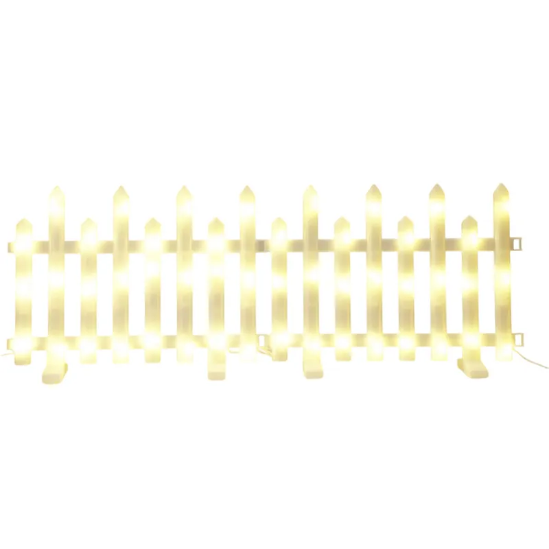 Well Home Juego de 8 Piezas de luces para valla LED color blanco cálido con controlador y Temporizador - Decoración