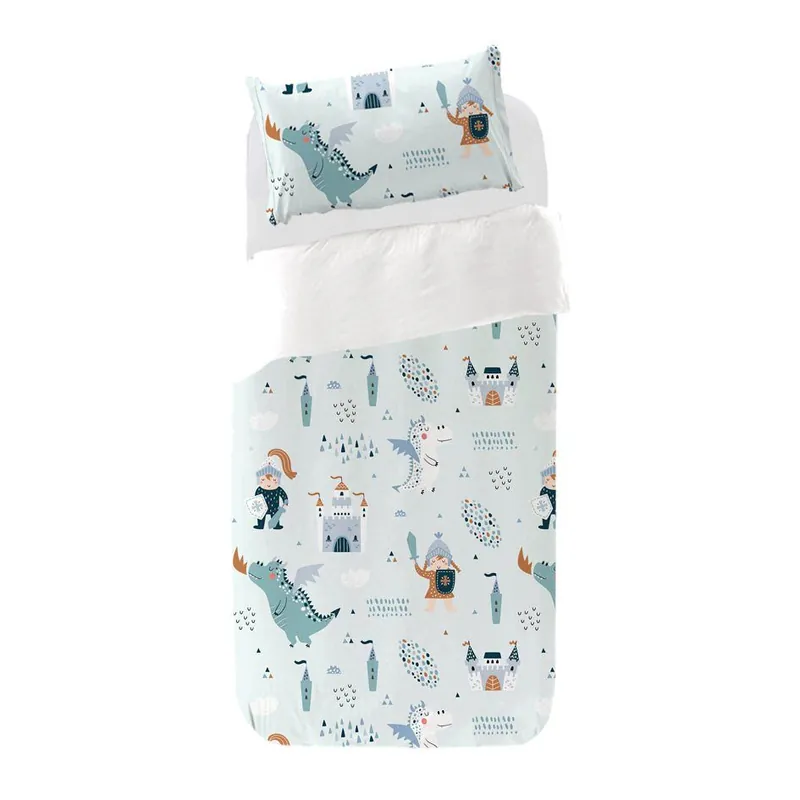 Juego de funda nórdica Infantil Dragón Dragon - Azul - Maxicuna (110X140)