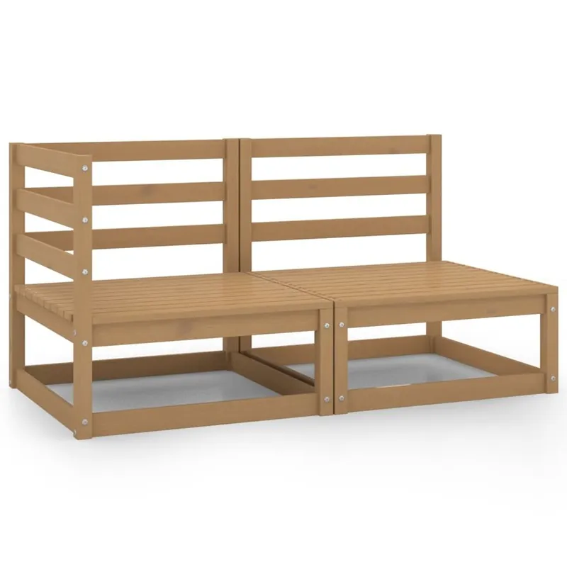 vidaXL Juego de muebles de jardín 2 piezas gris madera maciza de pino