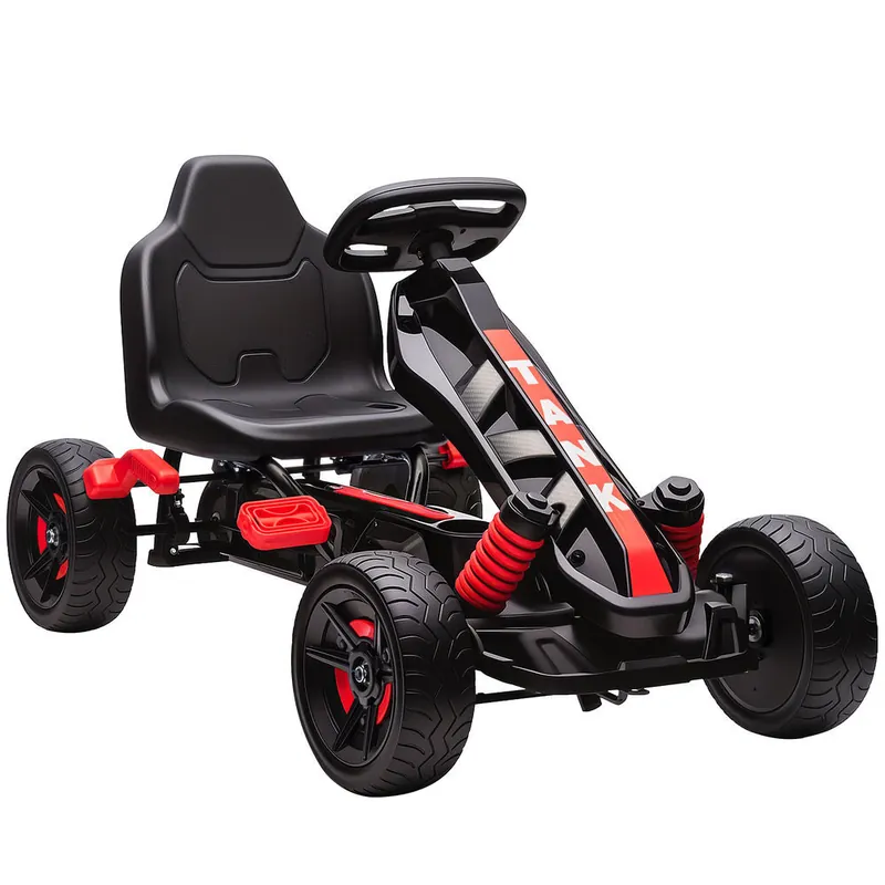 AIYAPLAY Kart Pedales para Niños de +3 Años Go Kart con Embrague Automático Freno Ruedas Antideslizantes de EVA y Marco Metálico Carga 50 kg Azul - Electrónica