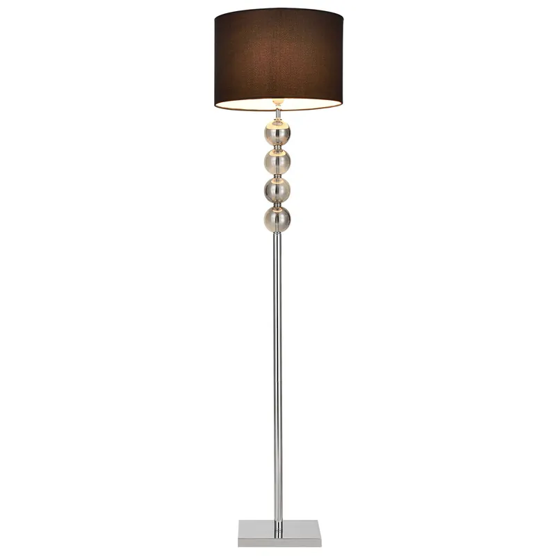 [lux.pro] Lámpara de pie 'Spheridern' -- E27 / 60 W / 230 V - negro-cromo (155cm - 37,5 cm)