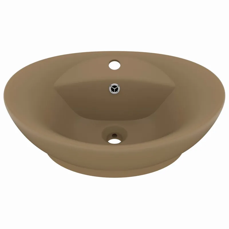 vidaXL Lavabo lujoso con rebosadero cerámica gris oscuro 58,5x39 cm - Baño