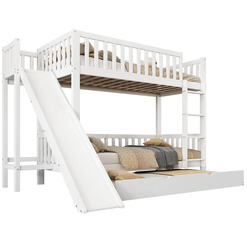 Litera infantil de madera de pino 90x200(90x190)cm,blanco - Descanso