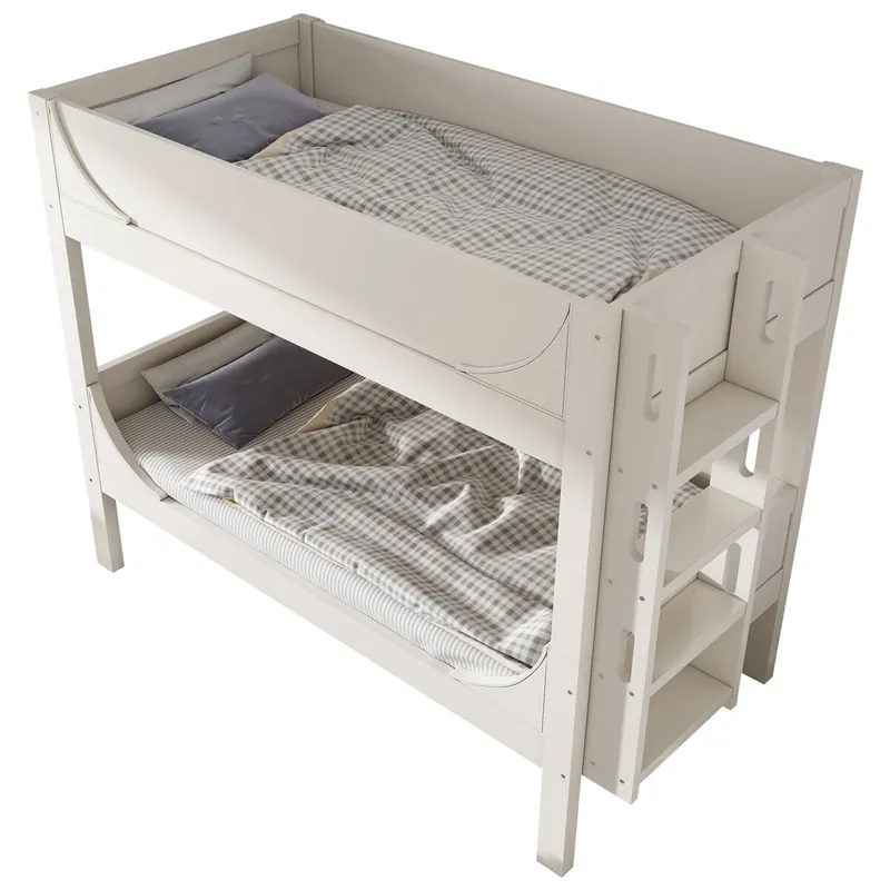 Litera infantil de madera maciza 90x200cm,blanco - Descanso